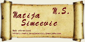 Matija Simčević vizit kartica